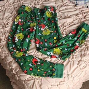 Dr. Seuss Grinch Print Kids Pajama Bottoms